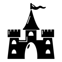 Castle building icon, simple style