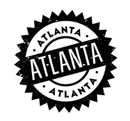 Atlanta rubber stamp. Grunge design with dust scratches. Effects can be easily removed for a clean, crisp look. Color is easily changed.
