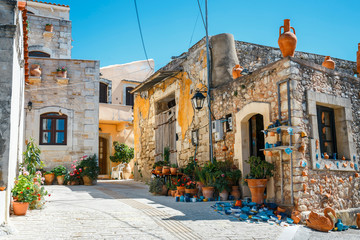  Traditional creten village Margarites famous for handmade ceramics, Crete, Greece