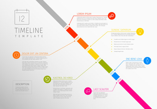 Colorful Diagonal Timeline Layout 2
