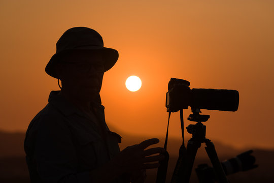 Photographing at sunset, Damaraland, Namibia