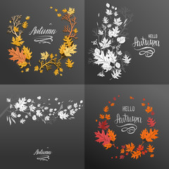 Autumn leaves design set