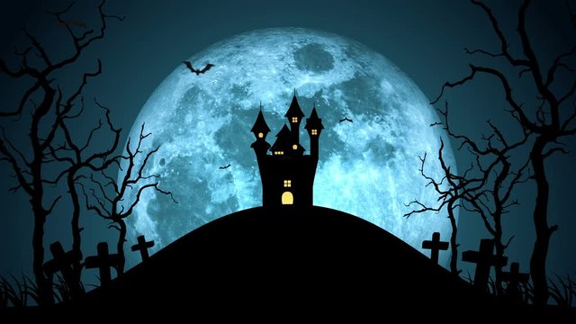 ハロウィン シルエット 背景 ループ