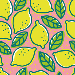Retro pattern with lemons.