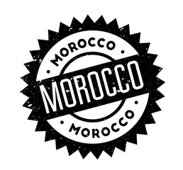 Morocco rubber stamp. Grunge design with dust scratches. Effects can be easily removed for a clean, crisp look. Color is easily changed.
