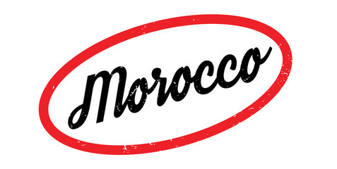 Morocco rubber stamp. Grunge design with dust scratches. Effects can be easily removed for a clean, crisp look. Color is easily changed.