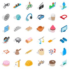 Clapper icons set, isometric style
