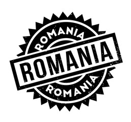 Romania rubber stamp. Grunge design with dust scratches. Effects can be easily removed for a clean, crisp look. Color is easily changed.