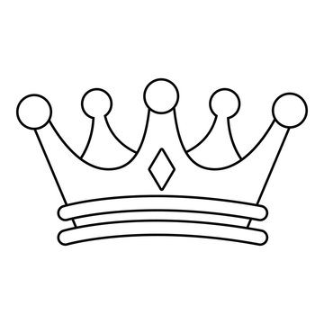 Regal crown icon , outline style