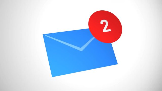 Email icon with counter on white background