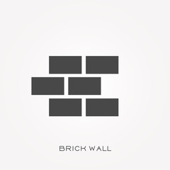 Silhouette icon brick wall