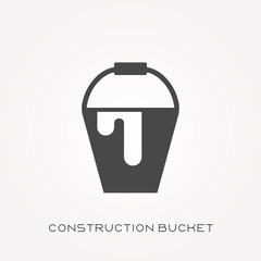 Silhouette icon construction bucket
