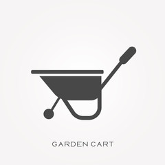 Silhouette icon garden cart