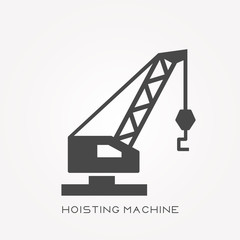 Silhouette icon hoisting machine