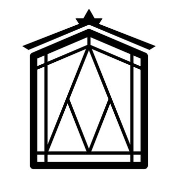 Fairy window frame icon, simple black style