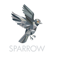 Sparrow Text Low Polygon