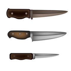 Obraz premium Set of kitchen knives. Knife for cutting meat. Vector illustration. Flat icon.