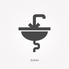 Silhouette icon sink