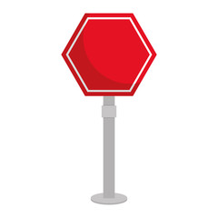 construction road sign icon over white background colorful design vector illustration