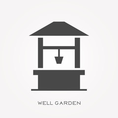 Silhouette icon well garden