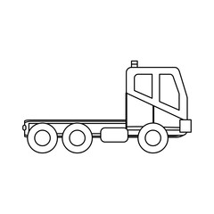 construction truck icon over white background vector illustration