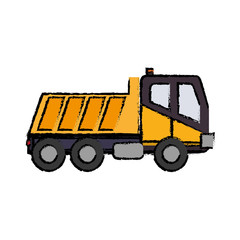 dump truck icon over white background vector illustration
