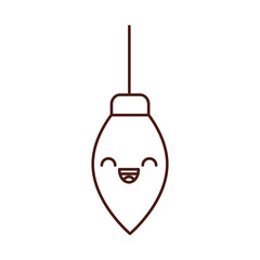 kawaii christmas ball hanging decoration celebration vector illustration