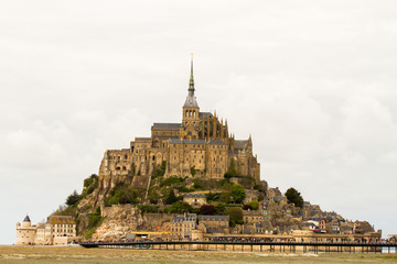 Obraz premium Le Mont-Saint-Michel, off the country's northwestern coast, at the mouth of the Couesnon River near Avranches in Normandy, France