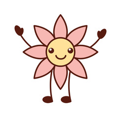 kawaii christmas flower natural decoration cartoon vector illustration