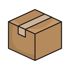 carton box icon over white background colorful design vector illustration