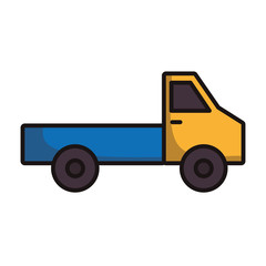 cargo truck icon over white background colorful design vector illustration