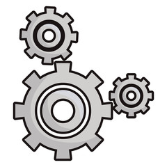 gear wheels icon over white background colorful design vector illustration
