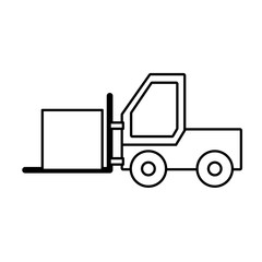 forklift truck icon over white background vector illustration