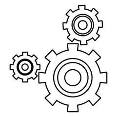 gear wheels icon over white background vector illustration