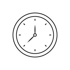 clock icon over white background vector illustration