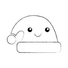 kawaii hat of santa christmas decoration cartoon vector illustration