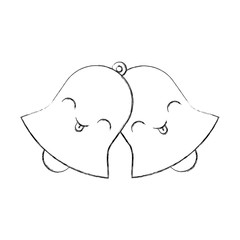 kawaii christmas bell jingle party decoration vector illustration