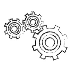 gear wheels icon over white background vector illustration