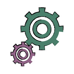 gear wheels icon over white background colorful design vector illustration