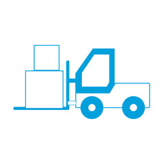 forklift truck icon over white background vector illustration