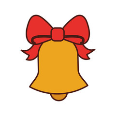 christmas bell ribbon bow decoration ornament vector illustration