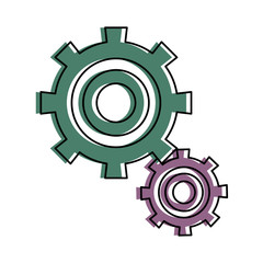gear wheels icon over white background colorful design vector illustration