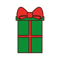 christmas gift box ornament with bow party celebration vector illustration