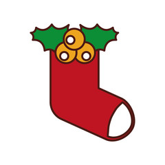 christmas sock gift decoration design vector illustration