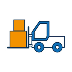 forklift truck icon over white background vector illustration