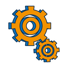 gear wheels icon over white background colorful design vector illustration