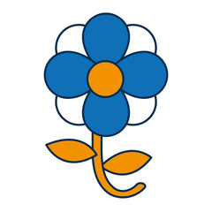 beautiful flower icon over white background colorful design vector illustration