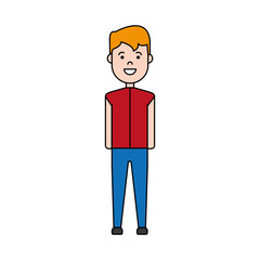 cartoon man standing icon over white background colorful design vector illustration