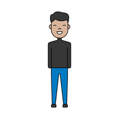 cartoon man standing icon over white background colorful design vector illustration