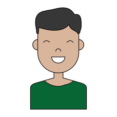 happy man icon over white background colorful design vector illustration